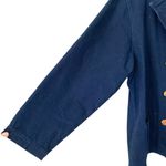 L.A. Blues  Vintage Double Breasted Denim Jean Pea Coat Jacket size 14-16 XL Gold Photo 3