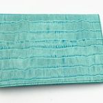 Karen Callan Designs Italian calfskin Envelope Clutch Blue Photo 5