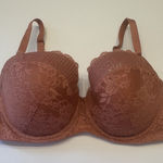 Victoria's Secret Dream Angels Lined Demi Bra Size 36DD Dusty Rose Mauve Shine‎ Pink Photo 0