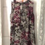 Jaipur boho paisley Floral Ruffle sleeveless button down shirt mini dress sz M Size M Photo 9