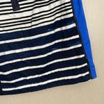 Lafayette 148  dress size 14 blue navy white stripe paint splatter print texture Photo 6