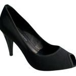 Donald Pliner Black Crepe Elastic Peep Photo 0