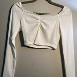 SheIn Cream Crop Top Blouse Long Sleeves SZ 10 Summer Casual Tee T Shirt Lace Photo 5