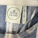 Paper Crane  Dress Womens M Striped Blue Gray Linen Pockets Casual Shift Relaxed‎ Photo 3