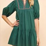 Pinch Hunter Green Mini Dress with Trim | M Size M Photo 0