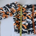 36.5 36 Point 5 Off Shoulder Orange Camouflage Crop Top Photo 6