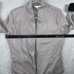 Skies Are Blue  Blazer Jacket Women Large Collarless Open Front 3/4 Roll Sleeve Photo 3