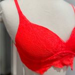 Victoria's Secret  PINK Vibrant Orange Lace Push-up Bralatte Photo 1
