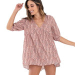 ONDADEMAR AGUSTINA Dress Tunic in Multi Wonder Viper Size Small Mini Dress Red Photo 0