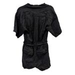 frame denim Frame Patch Pocket Short Sleeve Linen Blend Button-Down Romper Size Small Photo 4