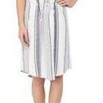Joie  size M 100% silk sundress striped navy white. Photo 0
