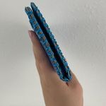 Handmade Boho Blue White Tooled Leather Floral Butterfly Whipstitch Snap Wallet Photo 3