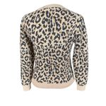 J.Crew leopard print long sleeve crewneck stretchy pullover wool sweater small Photo 3