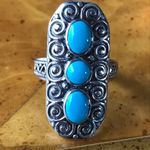 Sleeping Beauty Turquoise Sterling Silver Ring Size 6 Blue Photo 8