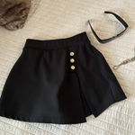 Dolls Kill Cute black high rise slit sexy goth skort S Photo 0