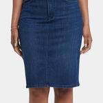 NYDJ  Stretchy Denim Ibiza Blues High Waist Knee Length Skirt, size 6 Photo 0