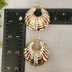 Gold Chunky Hoop Earrings Tricolor Accent Photo 7