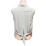 Daytrip  Sleeveless Top Lace Collar Sheer Pastel Green Medium Photo 3