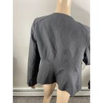 Calvin Klein  Womens Petite Zip Up Grommet Blazer Jacket‎ Black 14P Photo 3