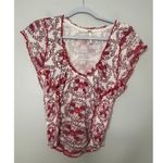 Free People Oh My Baby Tee Cropped Top Mesh Ruched Floral Boho Festival Large Photo 0