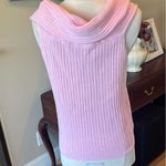 Comfy Pastel Pink Cowl Neck Sleeveless Sweater Photo 3