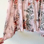 Gimmicks by BKE Gimmicks Pink Floral Cut-Out Convertible Faux Fur Collar Size Medium Photo 3