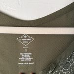 st. john's bay  Shirt Peasant 1X Olive Green Pattern 3/4 Sleeve Relaxed Top Photo 3