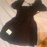 ASOS Curve Black Mini Dress with Red Accents Size 14 Photo 2