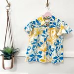 NWOT Elizabeth James The Label Val Top Sea Flower Size XS Blue Photo 1