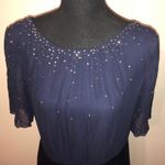 Navy Sparkle Dress Blue Size 10 Photo 3