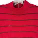 Bebe NEW Goji Berry Red Sheer Stripe Sweater Dress Sheath Bodycon Size Small Photo 5