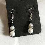 MERMAIDMERCHANT BOUTIQUE Silver & Pearl Beaded Dangle Earring Set Photo 1