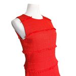 J.Crew  Textured Tweed Fringe Sleeveless Sheath Above the Knee Dress Red 8 Photo 4