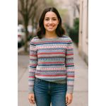 Gap Crazy Fair Isle Merino Wool Stripe Sweater Women's XS Photo 1