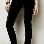 Pilcro  Anthropologie Serif Black Velvet Pants Size 26 Photo 0
