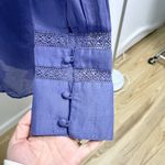 Free People Embroidered Bohemian Western Babydoll Mini Dress Lilac Purple Small Photo 11