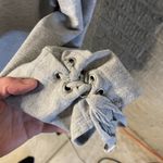 Jeanne pierre Jeanne Pierre Womens Light Gray Open Front Tie Sleeve Sweater Medium Photo 1