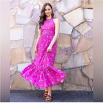 RHODE Salena Maxi Dress in Marigold Flower Hot Pink Large‎ Photo 4