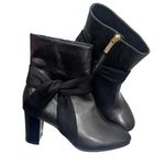 Karen Millen Sz 7 heeled boots with bow detail in black Photo 1