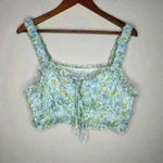 Toby Heart Ginger  floral ruffle‎ crop top Sz L Photo 2
