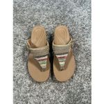 Aetrex  Kate Orthotic Wedge Sandal Flip Flops Multi Woven Boho Buckle 6-6.5 Photo 3