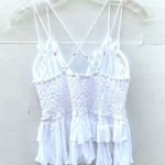 Free People NWT Womens XS white Adella lace crotchet cross strap cami top Photo 3