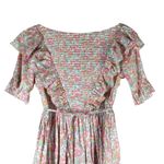 Horror Vacui Dorothy Ruffled Floral Cotton Poplin Midi Dress Size Medium Photo 3