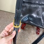 Vtg 90s Women's Black Tignanello Soft Leather Crossbody Bag Fringe Tassel Casual Photo 2