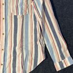 Anthropologie Maeve Womens Medium Chatham Striped Button Down Long Sleeve Pocket Blue Photo 6