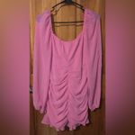189. More to come revolve Pink Ruched Long Sleeve dress size medium Photo 3