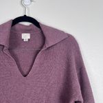 A New Day  Women's V Neck Collared Ribbed Sweater Purple Sz M Photo 2