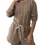 American Eagle AE Cozy Henley Lounge Romper Medium Brown NWT Photo 0