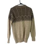 Ashburton‎ Ltd New Zealand Women's Size Large 100% Pure Wool Knit Sweater Tan Photo 4