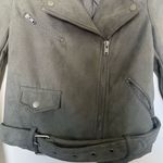 Forever 21 Faux Suede Gray Moto Biker Jacket Photo 2
